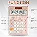 Pendancy Office Small Calculator Desktop with Tax+/- for Tax Calculation, 12 Digit Large LCD Display, Solar Battery Power, Durable Portable Design, Financial Accounting Business Home Use(OS-200T-Pink)