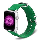 TinaWood Wristband Watch Strap Comfortable Denim Fabric Replacement Watch Band Compatible for iWatch Series 4/3/2/1 (Green, 38MM/40MM)