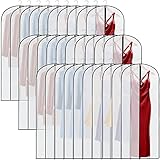 Amylove 40 Pack 60/40inch Garment Bags for Hanging Clothes with Zipper, Clear Garment Dress Covers PEVA Suit Protector for Closet Storage Travel Coat Gown Jacket Organizer(24 x 60 Inch)