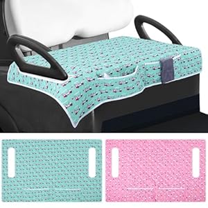 Datanly 2 Pack Golf Cart Seat Covers for Women Universal Golf Cart Seat Towel Blanket with 2 Large Front Pockets & Nonskid Bottom Sport Accessories for Women 2 Person Seats