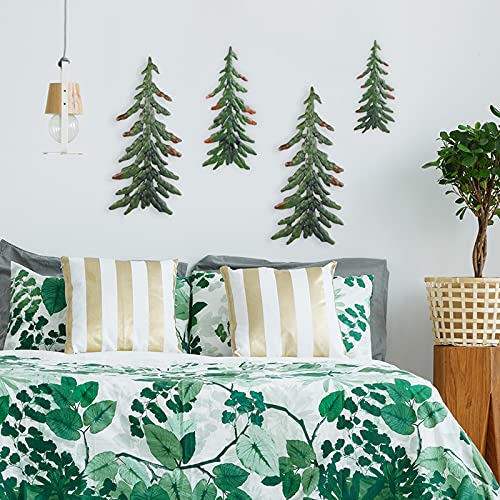 4 Pieces Christmas Pine Sculpture Metal Tree Christmas Metal Pine Tree Metal Wall Art Decor For Home Office Outdoor Wall Decor (Green) #TOP4