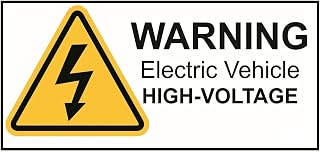 EV Safety Static Cling Decal, “Warning - Electric Vehicle - HIGH-Voltage”, 10-Pack