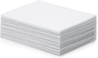 Stiff Felt Sheets, 8"x 12" Felt Sheets for Crafts, 15Pcs White Felt Fabric Sheets Adhesive Felt Sheet 0.1mm Thin Felt Fabric for Halloween Christmas DIY Sewing Projects(White)