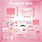 Valentine's Day Photo Booth Props Kit, 24 PCS Selfie Stick Decorations with Love Signs for Valentine Party Favors, Couples Photos & Galentine's Day Supplies - Image 2