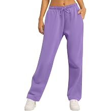 Wide Leg Sweatpants Women Baggy Fleece Lined Straight Leg Lounge Pants Casual Workout Athletic Joggers with Pockets