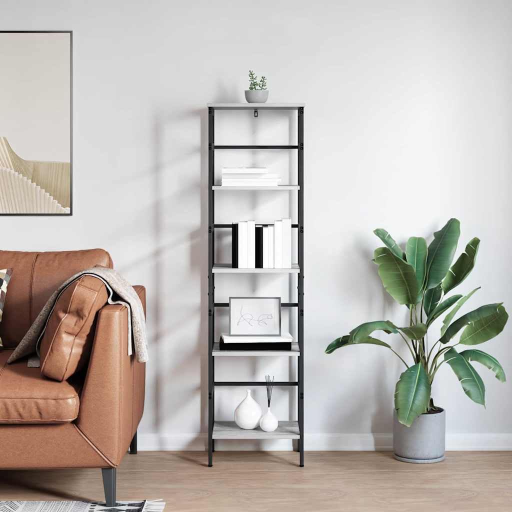 Regał na książki Sonoma szary, 40 x 29,5 x 149 cm, materiał drewnopochodny