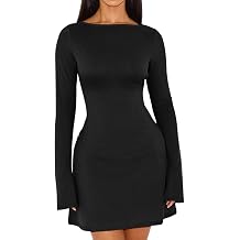 سترة نسائية مثيرة للخريف من HYZ بأكمام طويلة ورقبة دائرية وفستان قصير محبوك بقصّة Slim Fit وحاشية فضفاضة