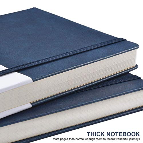 Image of Lemome Thick Classic Notebook with Pen Loop - A5 College Ruled Hardcover Writing Notebook with Pocket + Page Dividers Gifts, Banded, Large, 180 Pages, 8.4 x 5.7 in