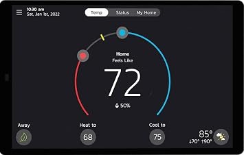 Lennox S40 22V24 Smart Thermostat, Touchscreen, WiFi, Communicating System Control, Programmable, High Efficiency, Geo-Fencing, Remote Access, Wi-Fi and Alexa Enabled, Easy Installation