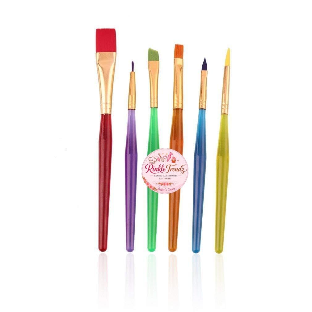Fondant Cake Brush Decorating Painting Tool, Icing Set for Dusting Sugar Craft Tool DIY Set 6 Brushes-image-1