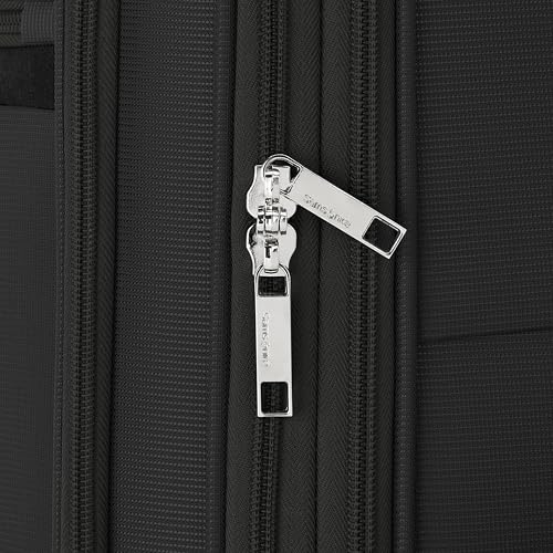Samsonite Soft-Sided 29-Inch Lightweight Large Checked Expandable Element Suitcase: Durable, 360&deg; Spinner Wheels, Adjustable Telescopic Handle, 2 Front & 1 Side Pocket- Black