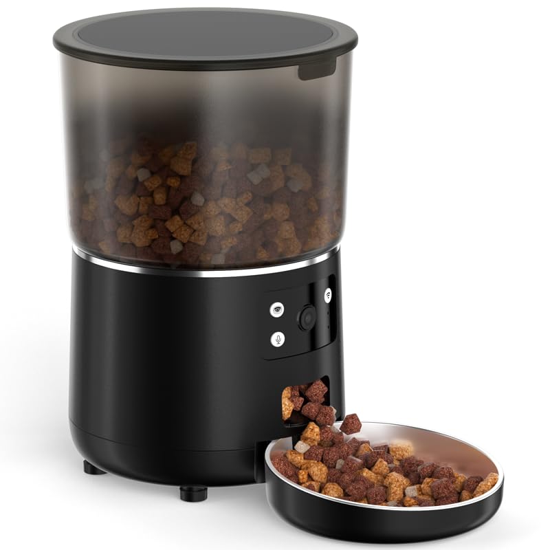 Futterautomat Katze mit APP: 4L Automatischer Futterspender mit 2.4G WiFi