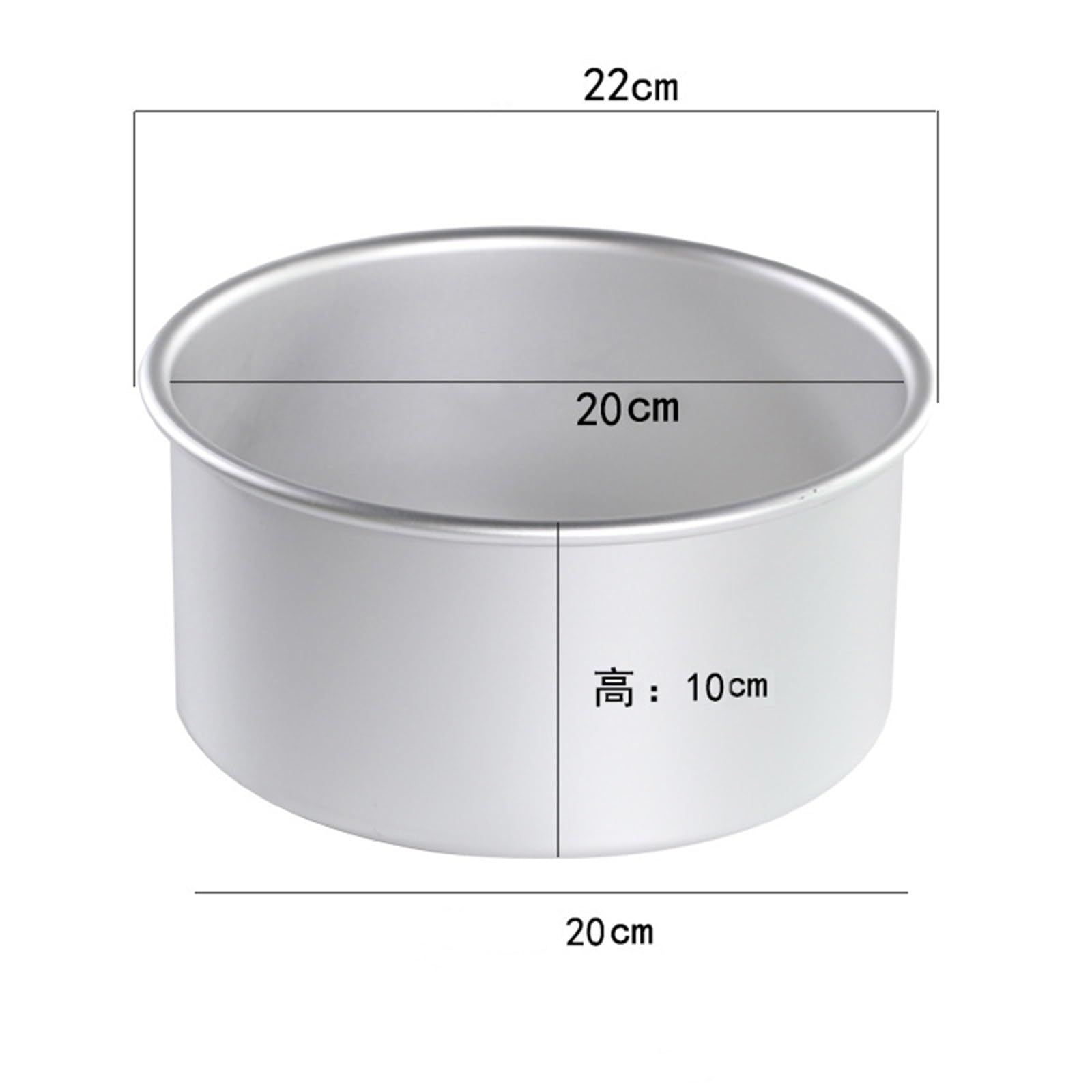 Backform für Kuchen Aluminiumlegierung, flacher Rand, gerade, erhöhte Kuchenformen, Mousse-Kuchenformen, Live-Boden-Kuchenformen, 4/6/8 Zoll, 3-teiliges Set