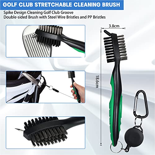 Golf Club Cleaner Brush Groove Cleaner 2 Ft Retractable Golf Brush Soft Rubber Hand Grip Golf Cleaning Tools Golf Accessories Easily Attaches to Golf Bag - Image 3