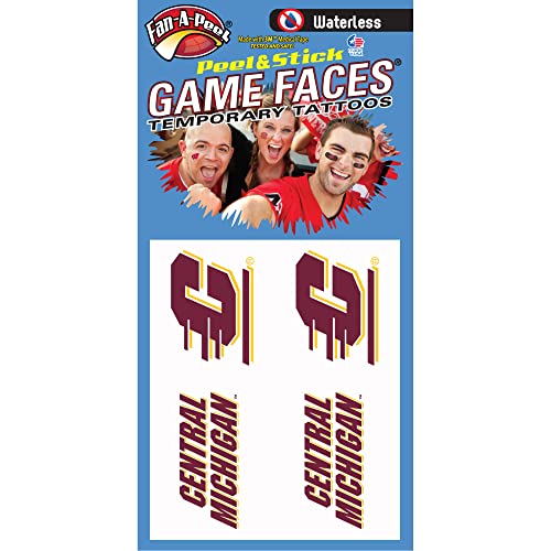 Fan-A-Peel Central Michigan Chippewas Waterless Temp Peel & Stick Tattoo