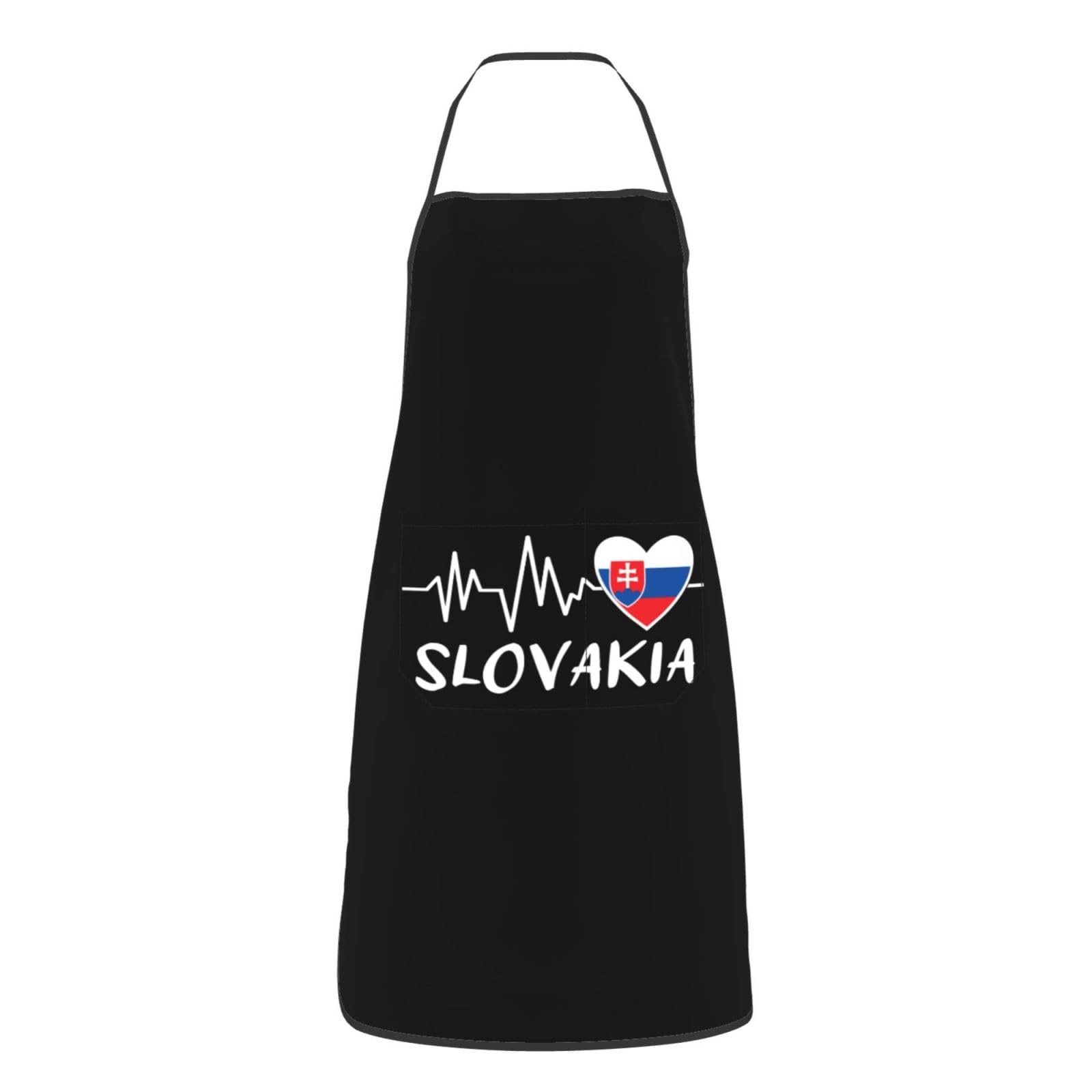 nopicsn Slovakia Heartbeat Apron for cooking with Pockets Women Men Kitchen Chef Funny Aprons