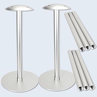 Boat Cover Support Poles, 2 Pack Adjustable Aluminum Pontoon Boat Cover Support System, Telescoping Tarp Accessories for V Hull, Jon, Pontoon Boat (Silver)