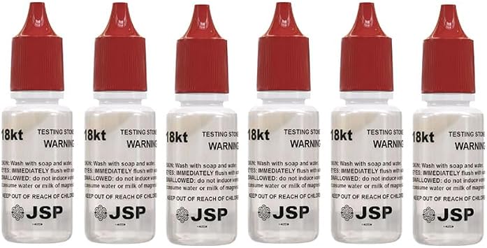Waytest 18K Gold Testing Solution Purity Determiner Jewelry Scrap Precious Metal 6 Bottles