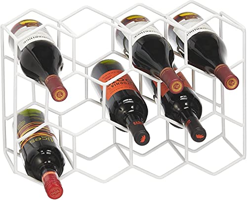 Image of Countertop Wine Rack 14 Bottle Freestanding Modern Metal Wine Rack 3 Tier Tabletop Wine Holder Stand for Cabinet Pantry Wine Bottle Storage No Assembly Required (White)