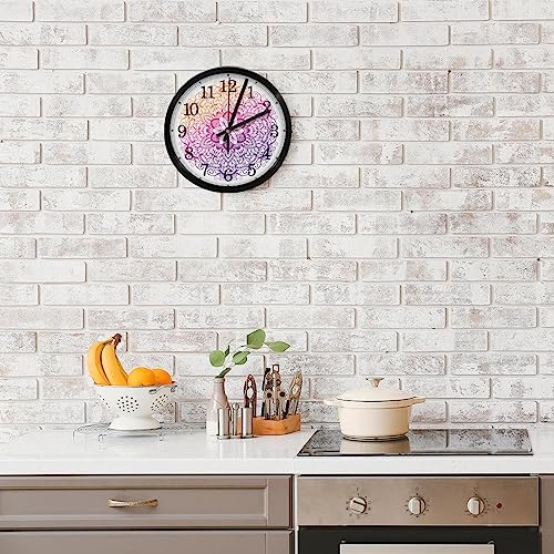 Horloge murale à quartz sans tic-tac ronde géométrique pour école - 8