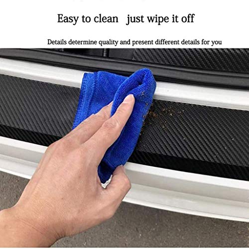 XXSDDM Car Carbon Fiber Rear Bumper Protector,for Renault TRIBER Auto Trunk Plate Tail Trim Anti-Scratch Anti-Collision Protective Car Styling Accessories
