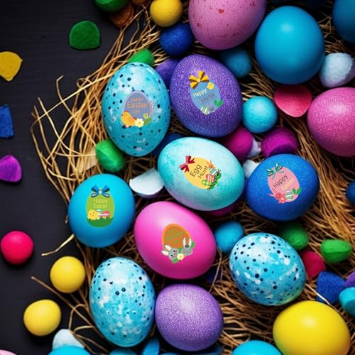 25 Stück Ostereier zum Bemalen, Ostereier zum AufhäNgen, Ostereiers Plastik, Styroporeier, Eier zum Bemalen Weiß, Ostern Deko, Osterdekoration, Ostern Basteln Kinder, 5 Karten Kaninchen Aufklebe