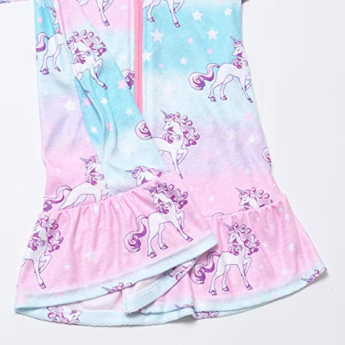 Childrenstar Swim Cover Up For Girls Terry Beach Cover-Up Unicorn Hooded Zip Robe,Size 8 9 #TOP5