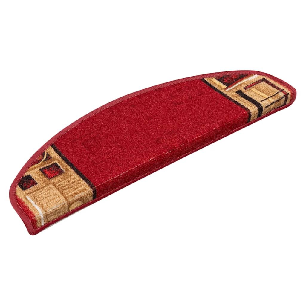 Stufenmatten Selbstklebend 5 Stück 65x21x4 cm Rot Treppenstufen Matten, Teppich Innen für Treppen, rutschfest Stufenmatten Treppenteppich
