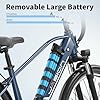 Jasion Roamer Electric Bike for Adults 1200W Peak Motor 528WH Removable Battery,up to 60miles 28MPH City Cruiser Ebike,26'' Commuter E Bike, 7-Speed Gears and Front Suspension Bicycles,Blue #2