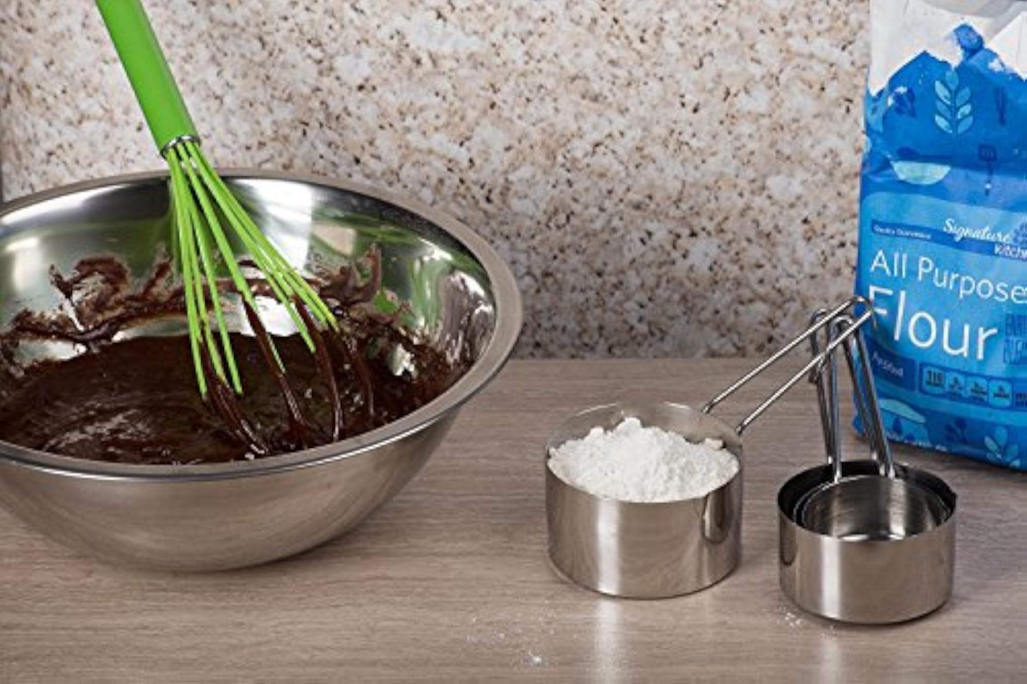 Set of 4 Stainless Steel Measuring Cups & Spoons