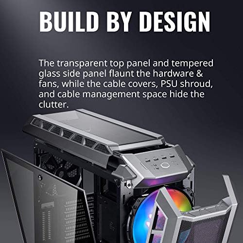 Cooler Master MasterCase H500P Mesh ARGB - PC Case with Dual 200mm Fans for High-Volume Airflow, Builder-Focused Chassis Panels, Liquid Cooling Ready