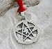 Pewter Witch Broom Pentagram Pagan Pentacle Halloween Christmas Ornament Holiday Decoration