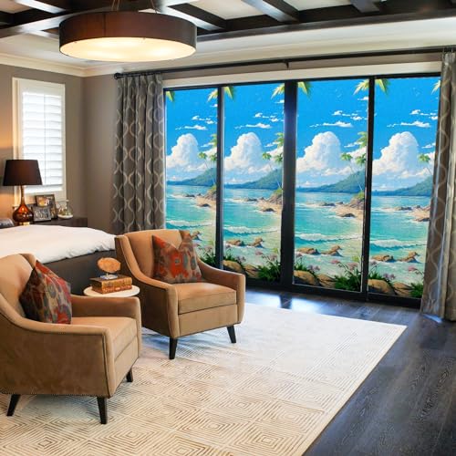 Vinilo Decorativo para Ventana Tropical Beach 35.4 x 78.7 pulgadas miniatura 4