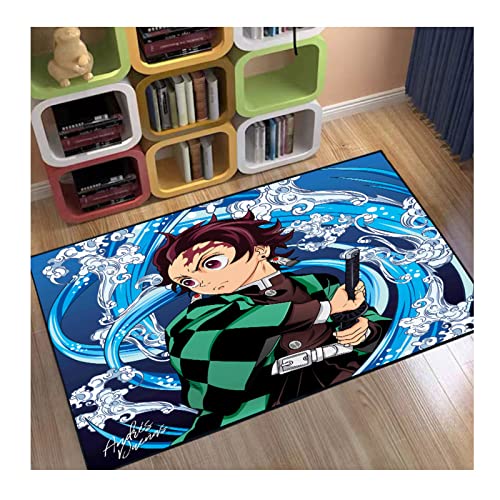 Khosd Tapis Demon Slayer Tapis De Dessin Animé,Peut Être Lavé Ménage Décoration Sauvage Tapis,Salon Canapé ​Table Basse Dessin 3D Anime Hunter X Hunter Tapis De Sol,80x120cm/32x48 inch Cover