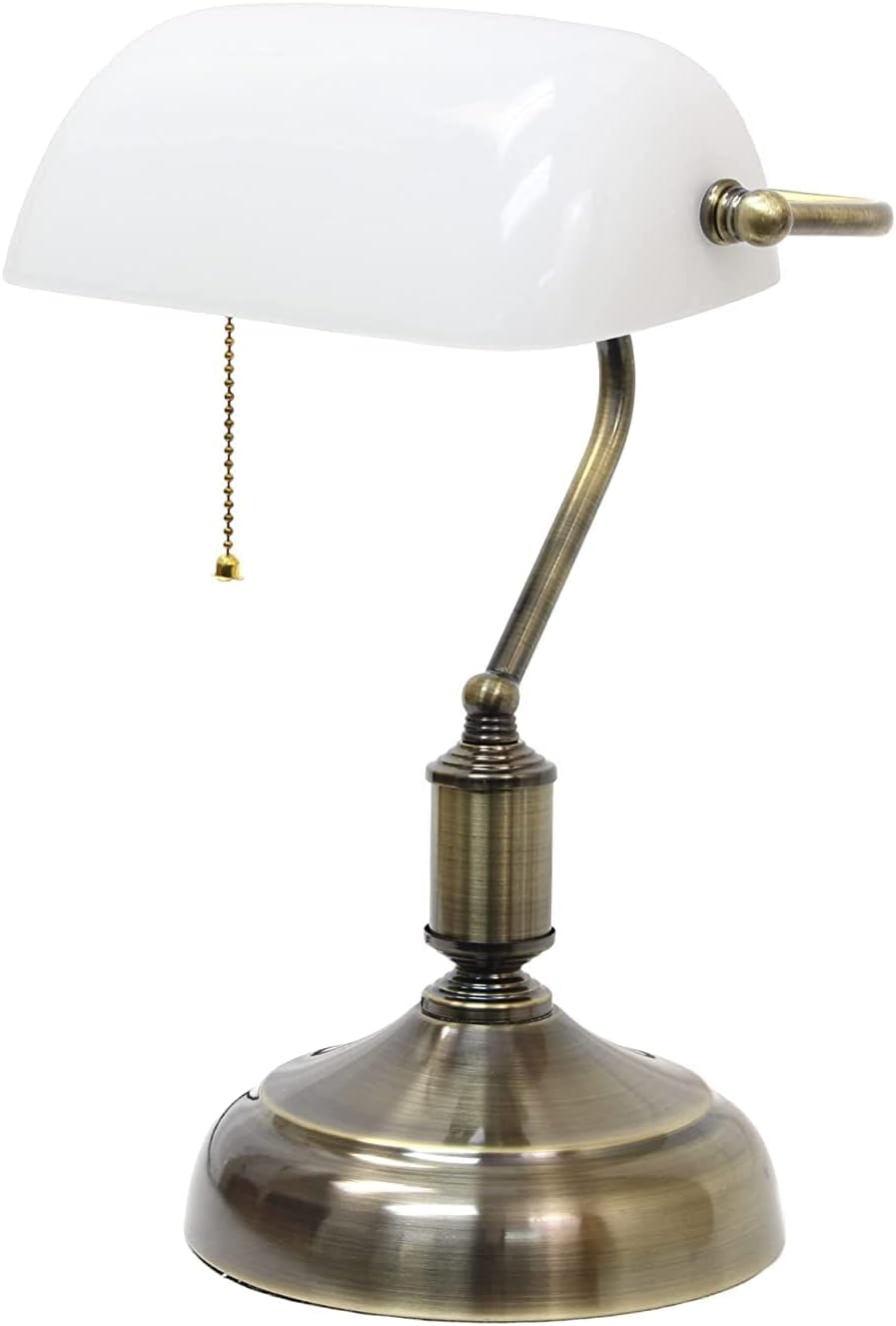 Glitz Banker Table Lamp (White)
