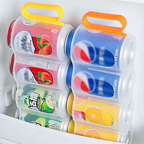 Portable Soda Can Organizer For Refrigerator Vertical Clear Plastic Fridge Soda Can Organizer With Removeable Handle Expandable Drink Beverage Holder Dispenser (Blue, 2) #TOP5