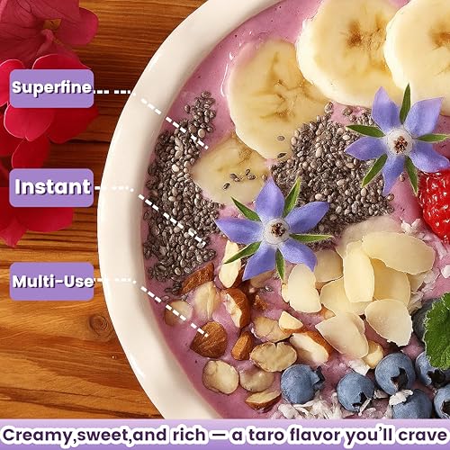 8 OZ Taro Yam Powder Mix Milk Tea, Instant Purple Taro Milk Tea Powder for Purple Food Coloring, Latte, Milkshake – Great Flavor for Cooking, Baking, Smoothies, and Drinks - Thumbnail 5