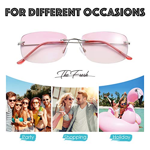 Image of The Fresh Minimalist Small Rectangular Sunglasses Clear Eyewear - Exquisite Packaging