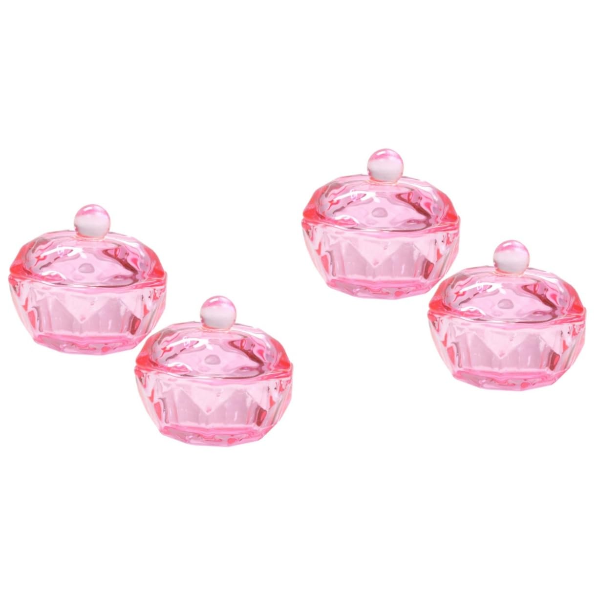 NULYLU 2sets Nail Art Dish Dappen Dish Lid Nail Supplies for Diy Manicure 2pcs*2