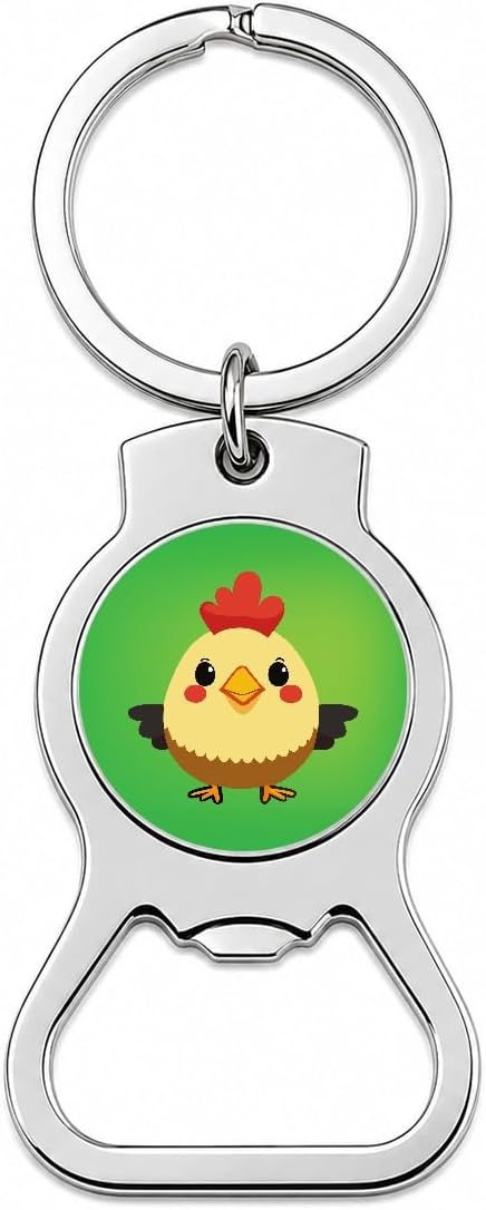Rooster Chicken Sweet Baby Bottle Opener Keychain