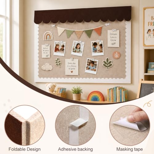 Image of Climberty Scalloped Bulletin Board Felt Cork Pin Board