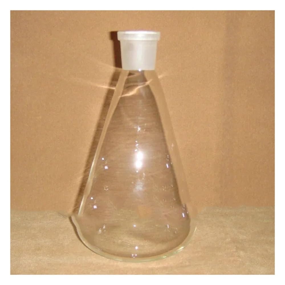 Matraz Erlenmeyer de vidrio de 500 ml, cuello de matraz de vidrio 24/29, matraz de vidrio de laboratorio