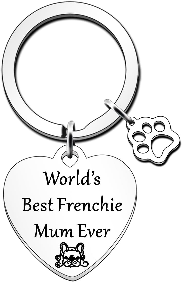 Best French Bulldog Mum Keyring Funny Frenchie Dog Lover For Women Birthday Christmas World's Best French Mum Ever