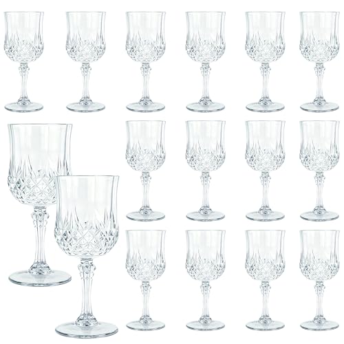 LEYIQU 10oz Plastic Wine Glasses, 16 Pack Vintage Goblets for Party