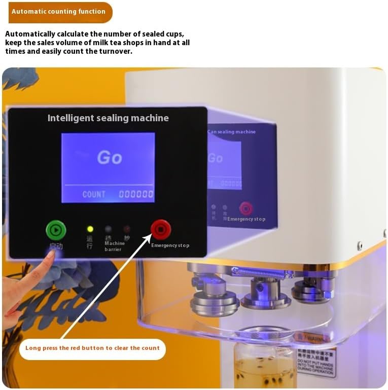 Commercial Soda Can Sealer - 2.4-6.7 inch Height Adjustable, Automatic Can Sealer for Aluminum and Plastic Cans - White - Image 6