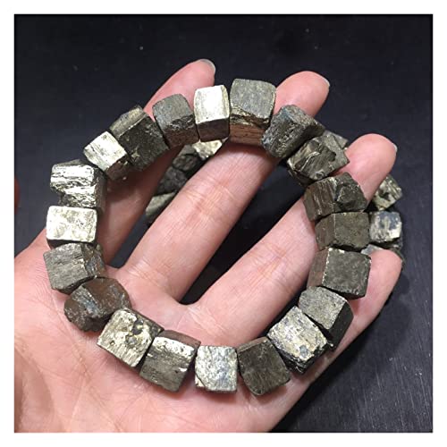 JSJJAWS Edelstein Chakra Steine 1 stücke geflochtenes Armband facettiert pyrit Cube Perle Cover