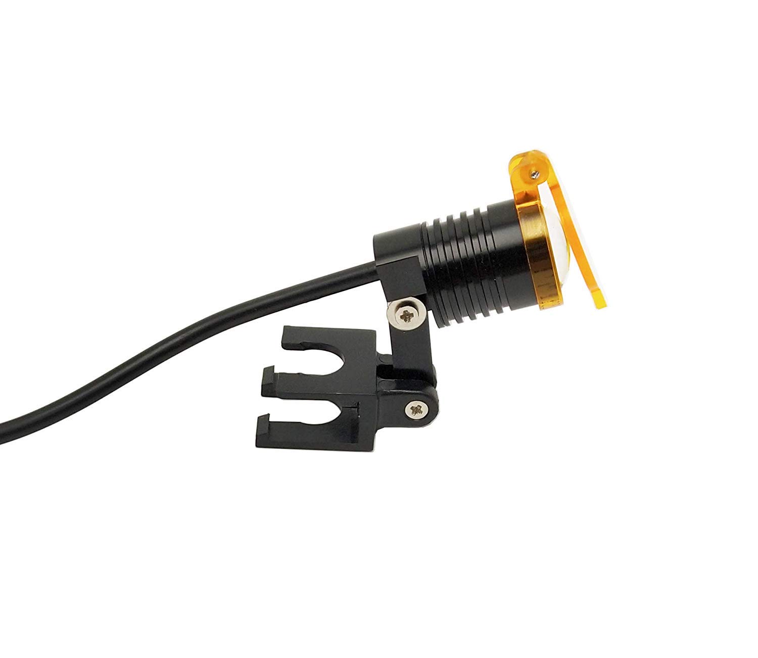 Mikes Dental Lampe frontale LED 3 W à clipser avec tablette d'ombrage pour loupes jumelles médicales chirurgicales (Bleu)