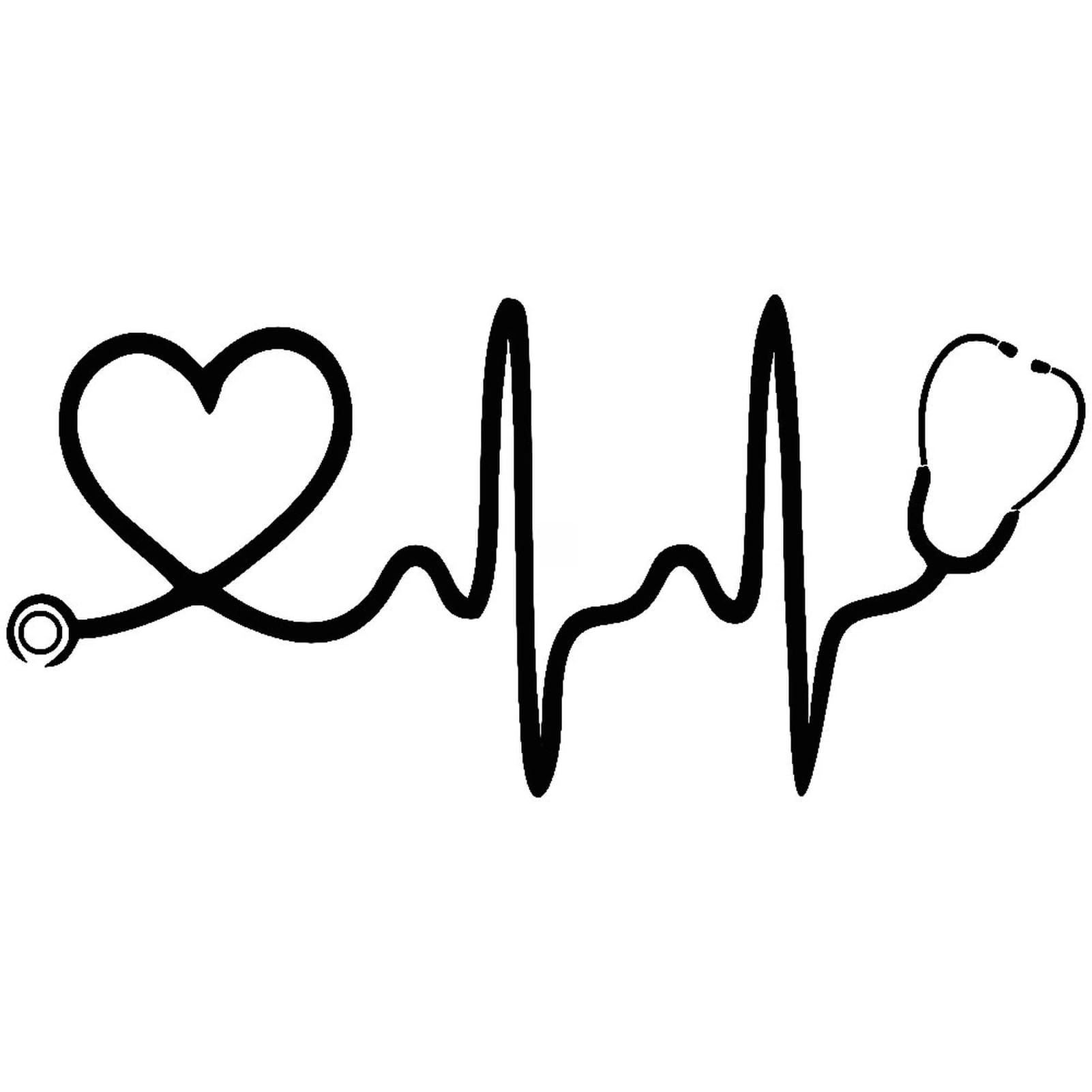 matumou Stethoscope Love Heart Car Vehicle Body Window Reflective Decals Sticker Decor