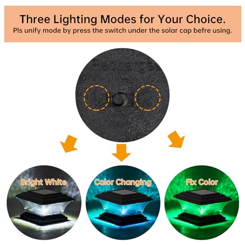 image for HUYIENO Solar Post Cap Lights Outdoor LED Lighting Deck Fence Light Tw