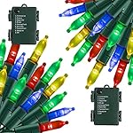 NEROSUN Multi-Colored Battery Operated Christmas Lights, 2 Pack Total 100LED 32FT Waterproof String Christmas Tree Lights with 8 Modes, Xmas Decorations for Indoor Outdoor Yard Wedding Home Decor